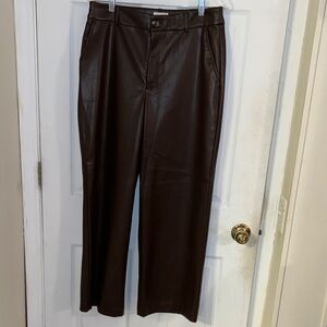Wonderly Brown Faux Leather Pants 10